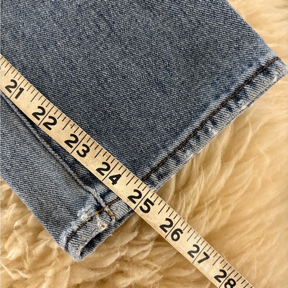 PacSun Light Blue High Rise Straight Leg Mom Jeans with Floral Embroidery - Picture 5 of 6